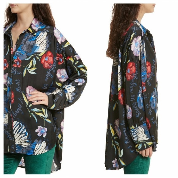 Free People Silky Nights Blouse XS NWT - Picture 5 of 9
